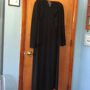 Short sleeve black dress/ long sleeves jacket